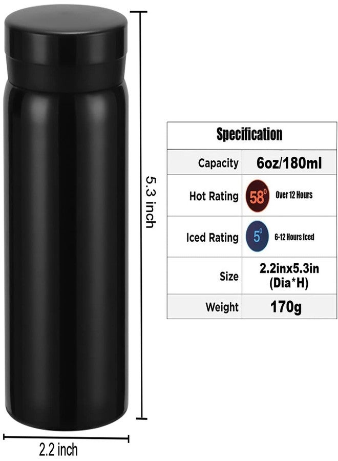 Dadamong 2-Pack Mini Pocket Tumbler Bottle 6 Ounce, Stainless Steel Small Portable Vacuum Insulated Travel Mug with Leak Proof Lid, Tea Water Cream Coffee Cup for Camping Travel Workout Walk - Image 2